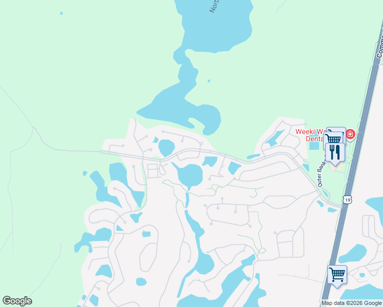 map of restaurants, bars, coffee shops, grocery stores, and more near 9151 Rhett Lane in Spring Hill