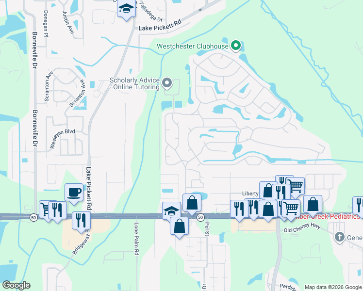 map of restaurants, bars, coffee shops, grocery stores, and more near 1740 Inverary Drive in Orlando