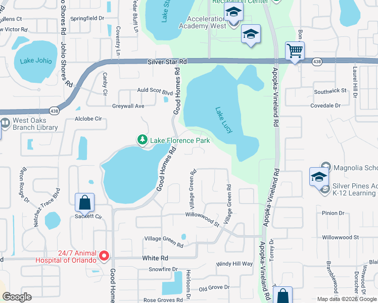 map of restaurants, bars, coffee shops, grocery stores, and more near 8432 Lainie Lane in Orlando