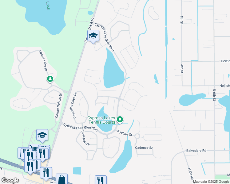 map of restaurants, bars, coffee shops, grocery stores, and more near 17865 Olive Oak Way in Orlando