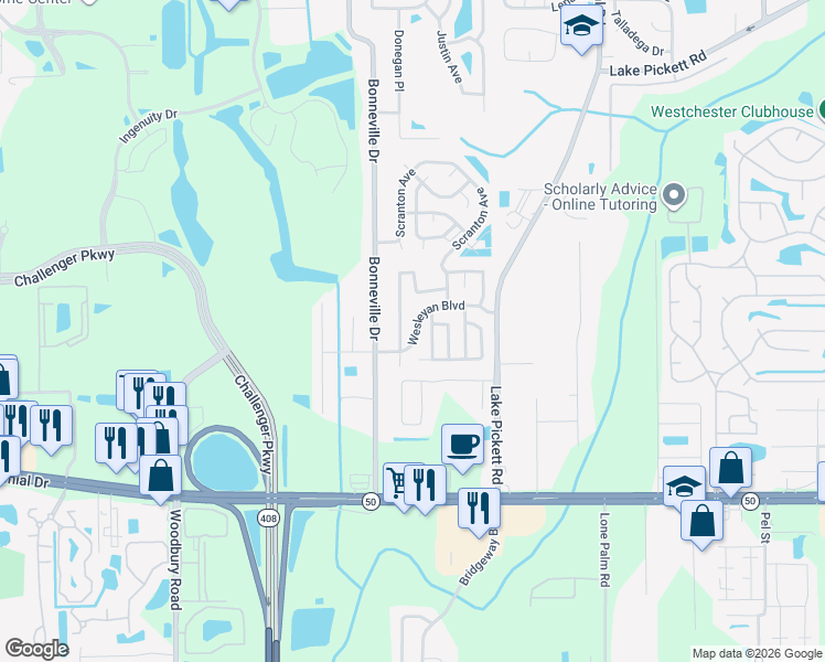 map of restaurants, bars, coffee shops, grocery stores, and more near 1813 Annapolis Avenue in Orlando