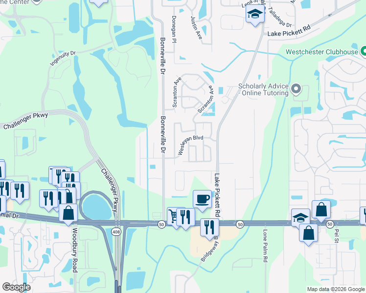 map of restaurants, bars, coffee shops, grocery stores, and more near 1813 Annapolis Avenue in Orlando