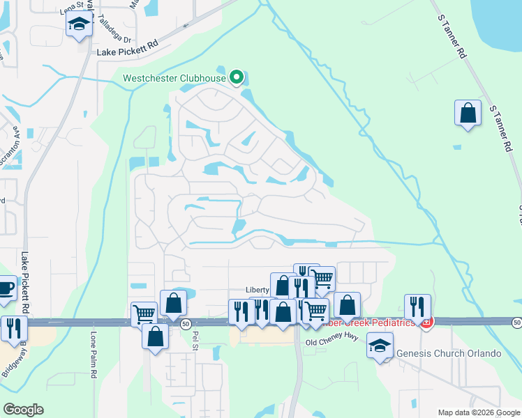 map of restaurants, bars, coffee shops, grocery stores, and more near 14481 Augusta Road in Orlando