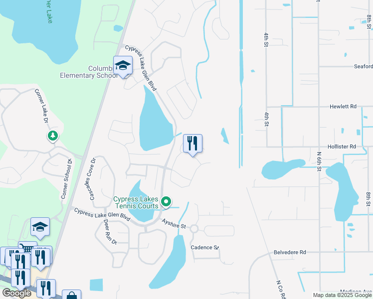 map of restaurants, bars, coffee shops, grocery stores, and more near 1920 Darlin Circle in Orlando