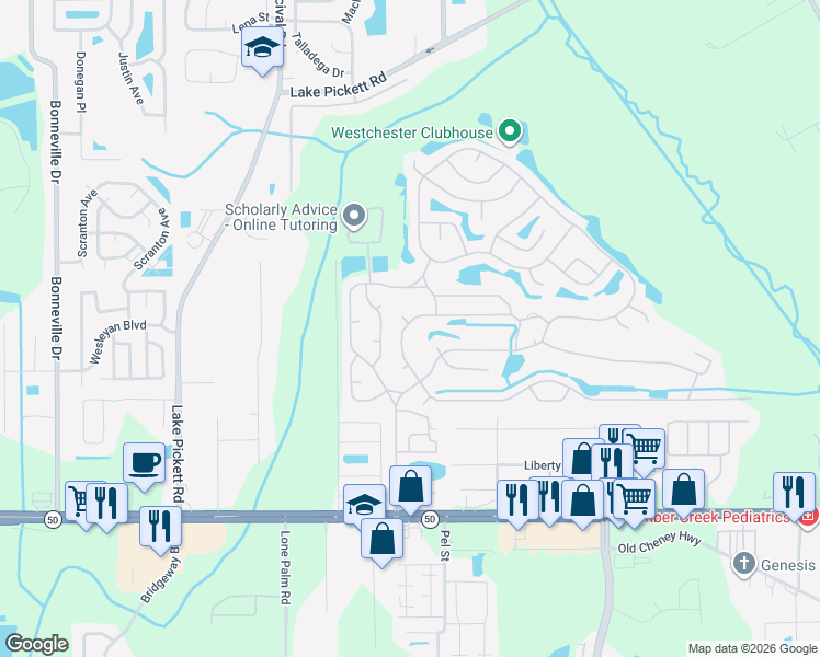 map of restaurants, bars, coffee shops, grocery stores, and more near 1875 Warwick Hills Drive in Orlando