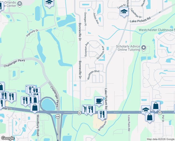 map of restaurants, bars, coffee shops, grocery stores, and more near 1813 Annapolis Avenue in Orlando