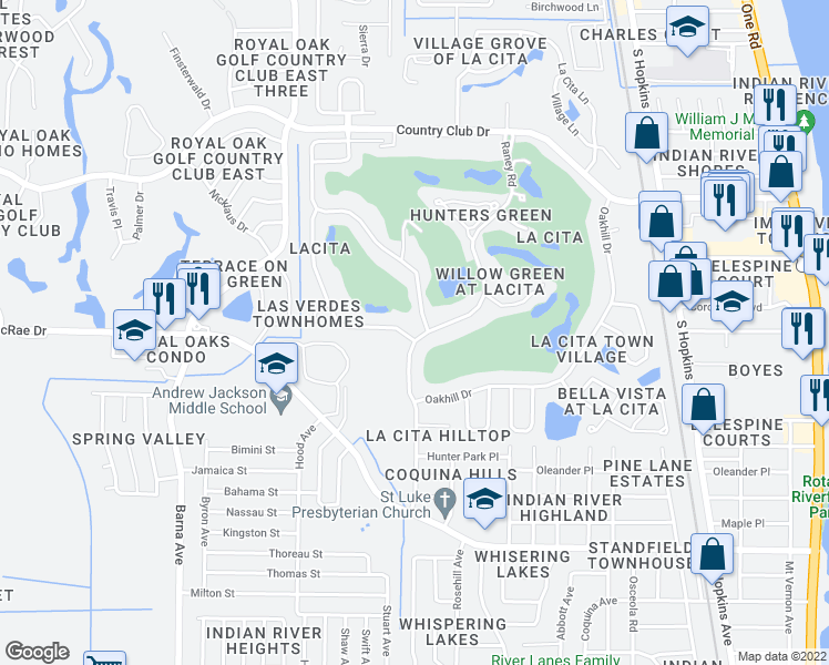 map of restaurants, bars, coffee shops, grocery stores, and more near 3787 Sawgrass Drive in Titusville
