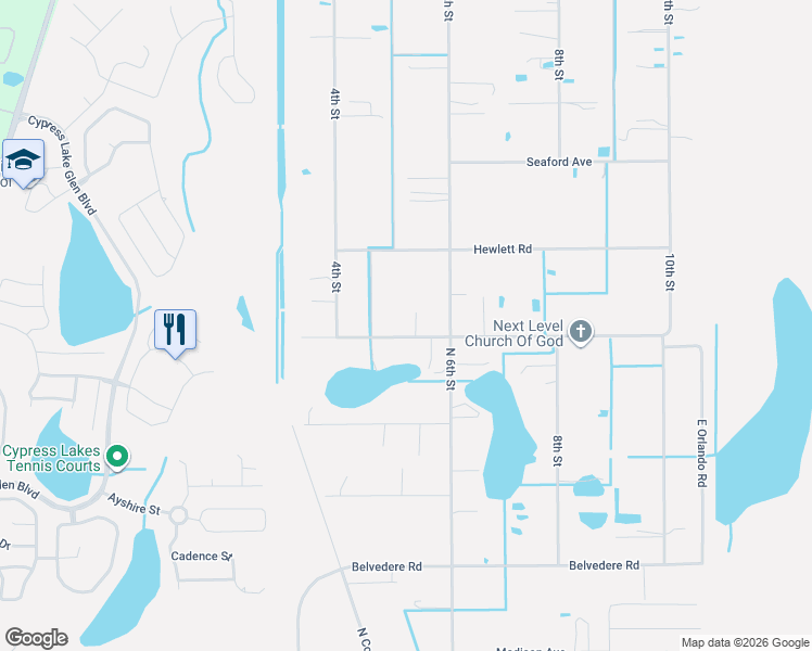 map of restaurants, bars, coffee shops, grocery stores, and more near 18207 Hollister Road in Orlando