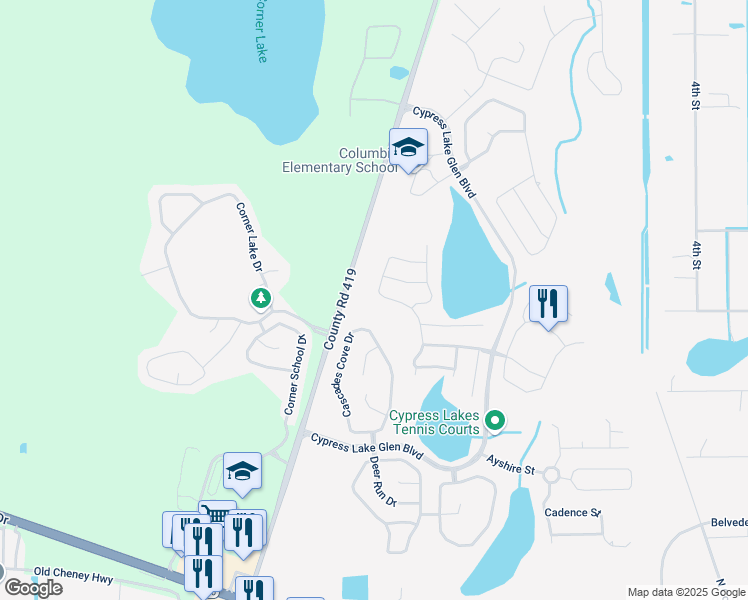 map of restaurants, bars, coffee shops, grocery stores, and more near 2356 Holly Pine Circle in Orlando