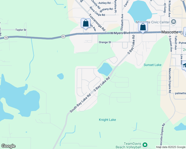 map of restaurants, bars, coffee shops, grocery stores, and more near 15869 Surfbird Court in Mascotte