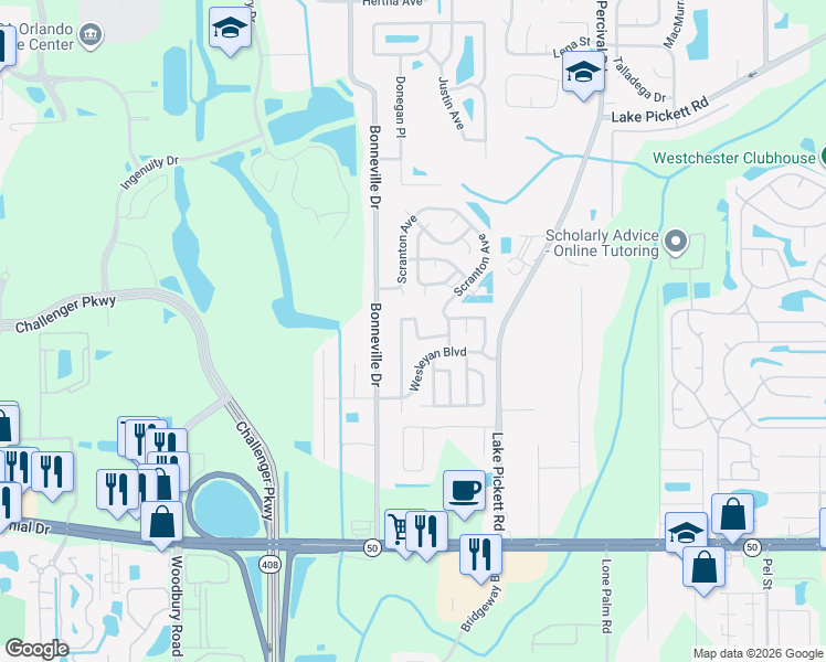 map of restaurants, bars, coffee shops, grocery stores, and more near 1909 Annapolis Avenue in Orlando