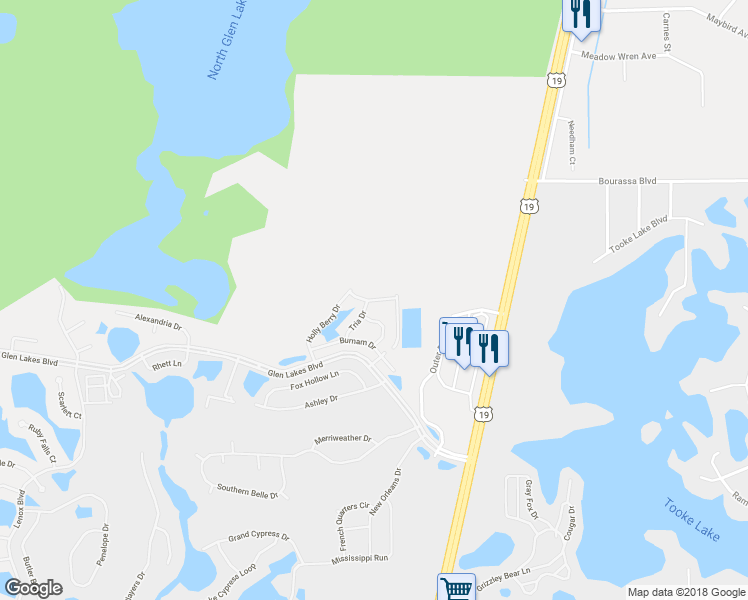 map of restaurants, bars, coffee shops, grocery stores, and more near 9409 Apple Valley Drive in Brooksville