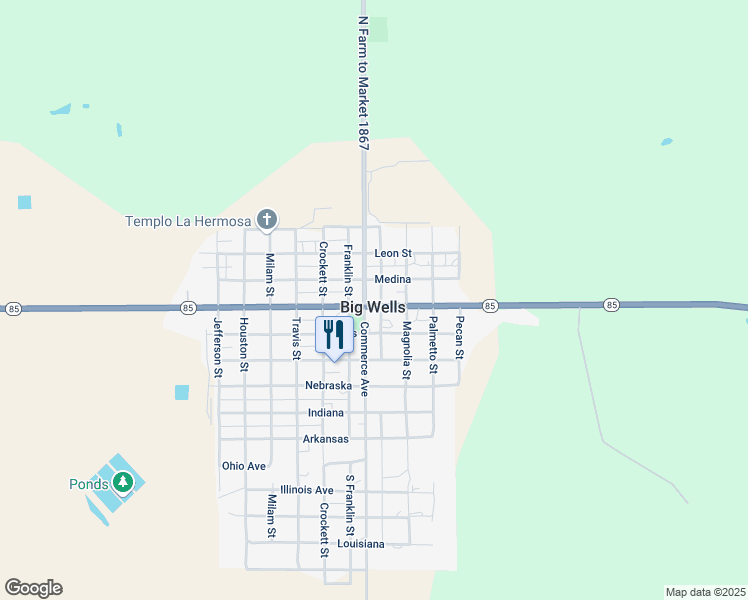 map of restaurants, bars, coffee shops, grocery stores, and more near in Big Wells