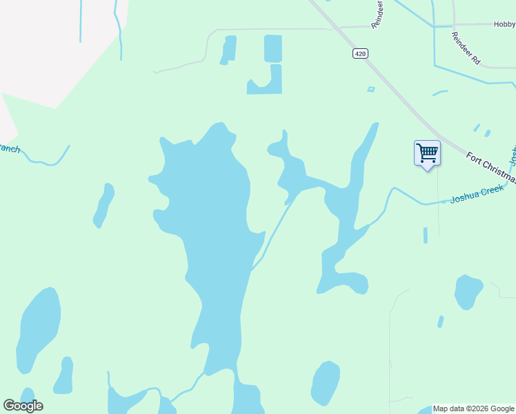 map of restaurants, bars, coffee shops, grocery stores, and more near Fort Christmas Road in Christmas