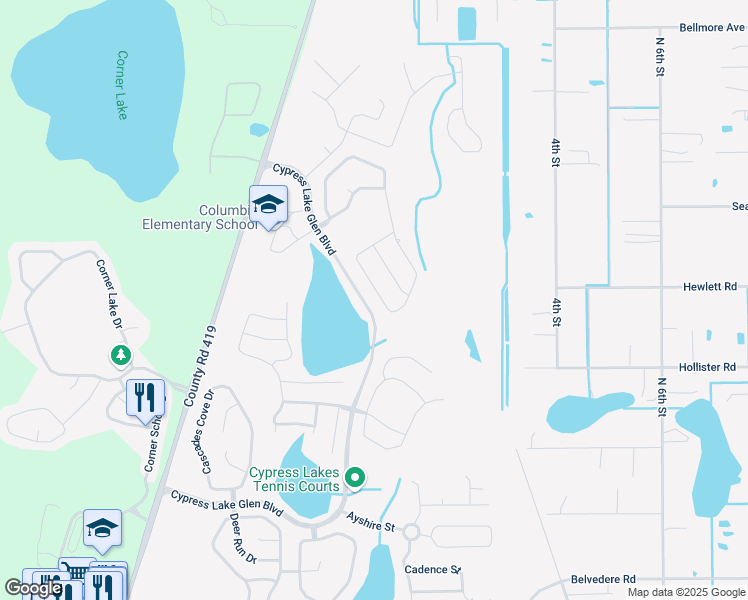 map of restaurants, bars, coffee shops, grocery stores, and more near 3017 Curving Oaks Way in Orlando