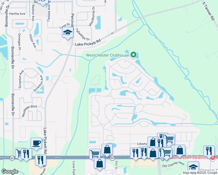 map of restaurants, bars, coffee shops, grocery stores, and more near 2100-2198 Royal Troon Court in Orlando