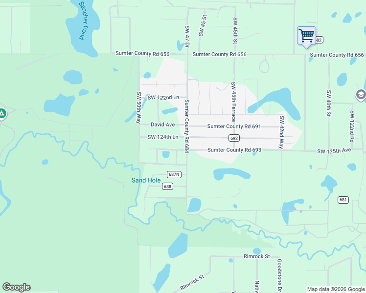 map of restaurants, bars, coffee shops, grocery stores, and more near 4766 Southwest 125th Road in Webster