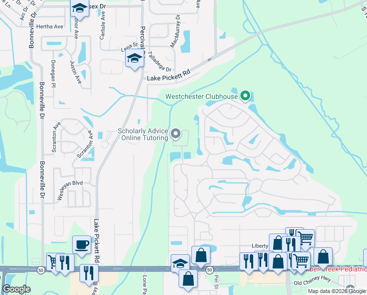 map of restaurants, bars, coffee shops, grocery stores, and more near 2077 Warwick Hills Drive in Orlando