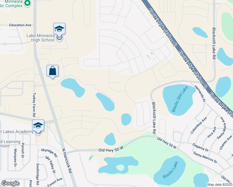 map of restaurants, bars, coffee shops, grocery stores, and more near 14545 Jim Hunt Road in Clermont