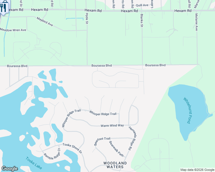 map of restaurants, bars, coffee shops, grocery stores, and more near 11266 Duckling Way in Brooksville