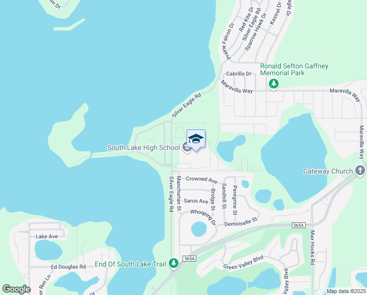map of restaurants, bars, coffee shops, grocery stores, and more near 15600 Silver Eagle Road in Groveland