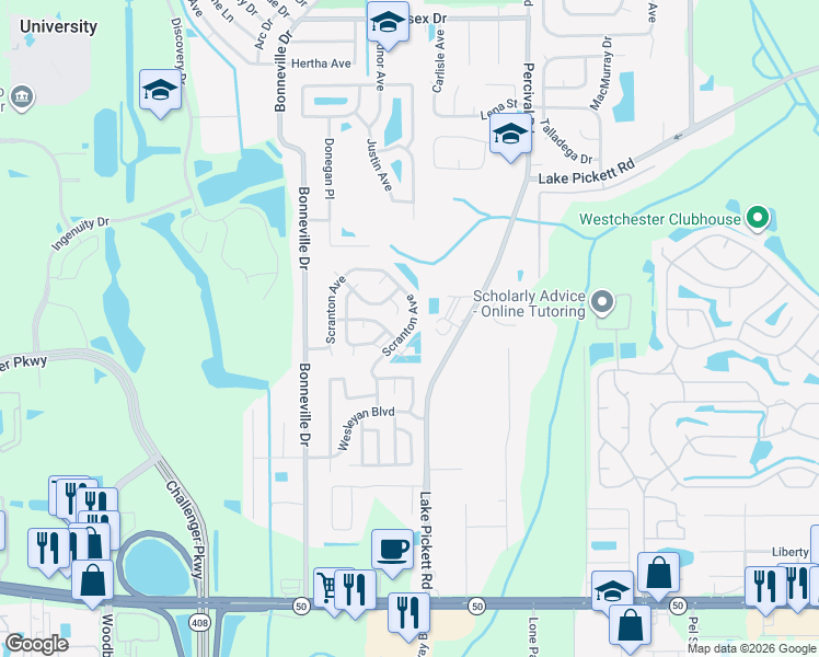 map of restaurants, bars, coffee shops, grocery stores, and more near 2003 Scranton Ave in Orlando