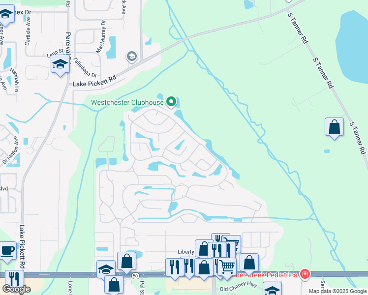 map of restaurants, bars, coffee shops, grocery stores, and more near 2006 Troon Street in Orlando