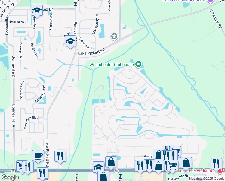 map of restaurants, bars, coffee shops, grocery stores, and more near 2100-2198 Royal Troon Court in Orlando
