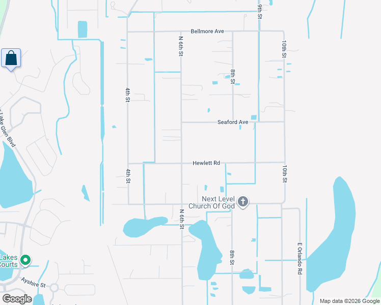map of restaurants, bars, coffee shops, grocery stores, and more near 18423 Hewlett Road in Orlando