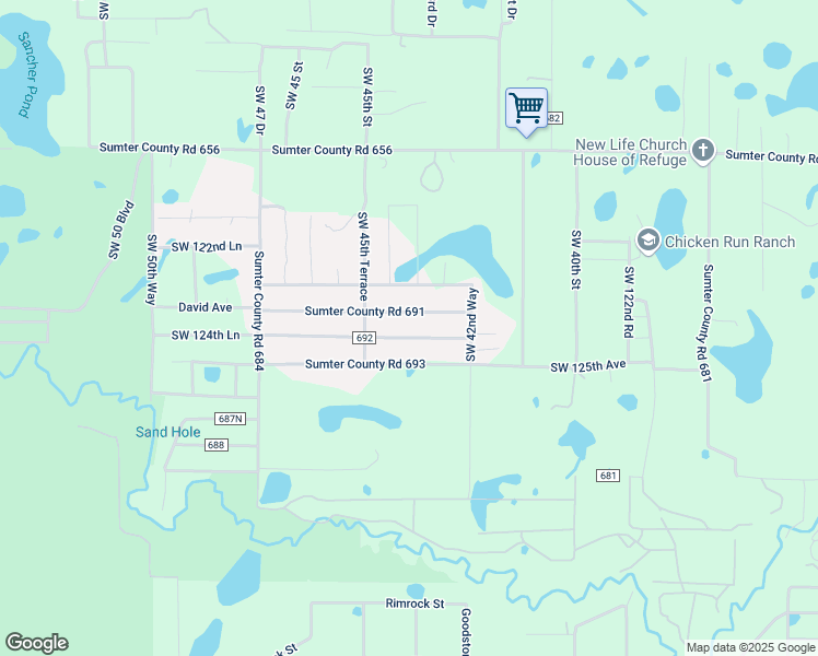 map of restaurants, bars, coffee shops, grocery stores, and more near 4423 County Road 692 in Webster
