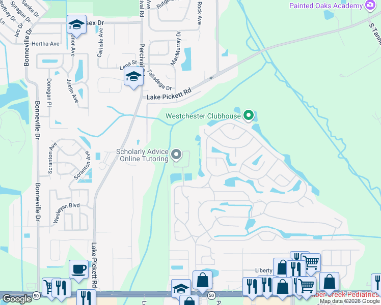 map of restaurants, bars, coffee shops, grocery stores, and more near 1975-2099 Warwick Hills Drive in Orlando
