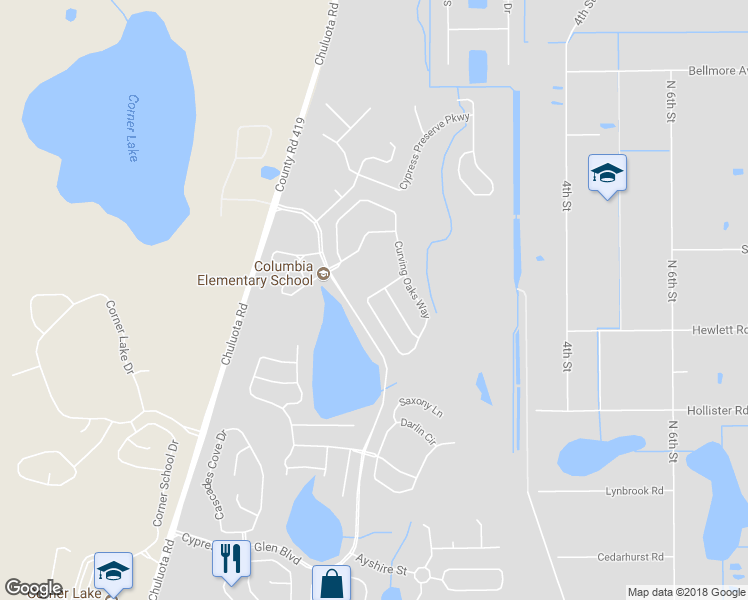 map of restaurants, bars, coffee shops, grocery stores, and more near 2908 Curving Oaks Way in Orlando