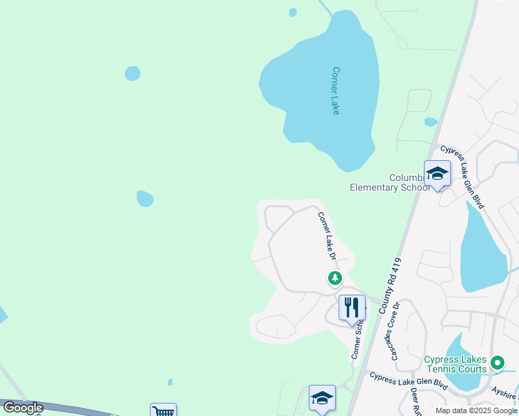 map of restaurants, bars, coffee shops, grocery stores, and more near 2014 Corner Glen Drive in Orlando
