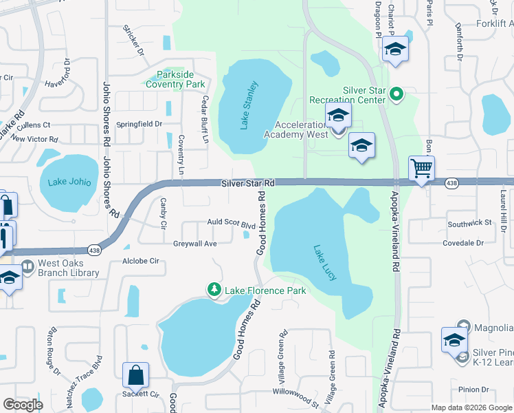 map of restaurants, bars, coffee shops, grocery stores, and more near 2516 Good Homes Road in Orlando