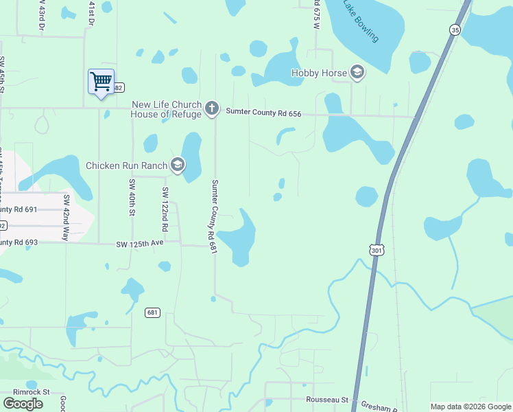 map of restaurants, bars, coffee shops, grocery stores, and more near 12288 Southwest 135th Drive in Webster