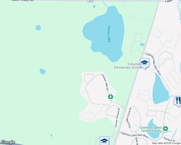 map of restaurants, bars, coffee shops, grocery stores, and more near 1924 Corner Glen Drive in Orlando