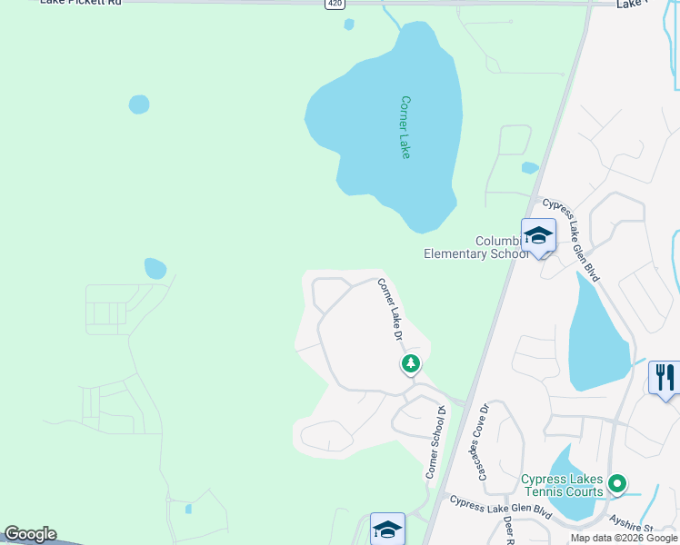 map of restaurants, bars, coffee shops, grocery stores, and more near 1924 Corner Glen Drive in Orlando