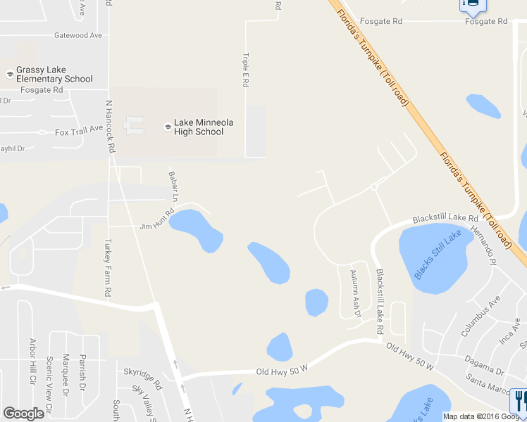 map of restaurants, bars, coffee shops, grocery stores, and more near 14545 Jim Hunt Road in Clermont