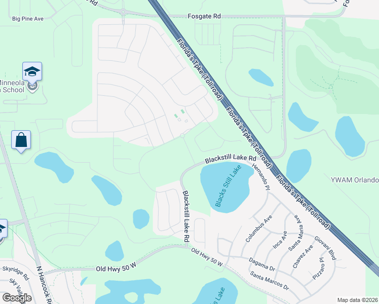 map of restaurants, bars, coffee shops, grocery stores, and more near Esplanade Boulevard in Clermont