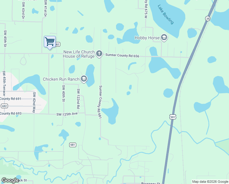 map of restaurants, bars, coffee shops, grocery stores, and more near 12288 Southwest 135th Drive in Webster