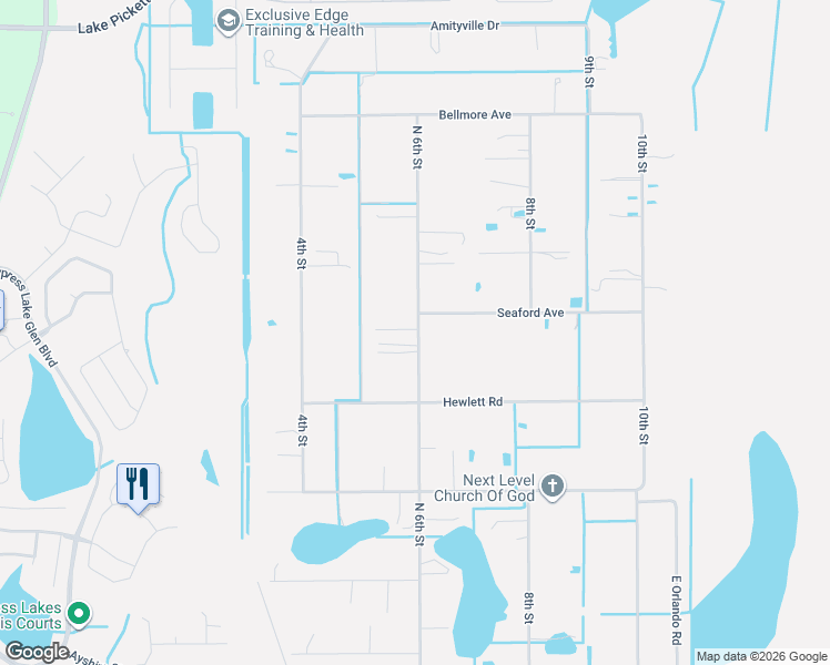 map of restaurants, bars, coffee shops, grocery stores, and more near 2446 North 6th Street in Orlando