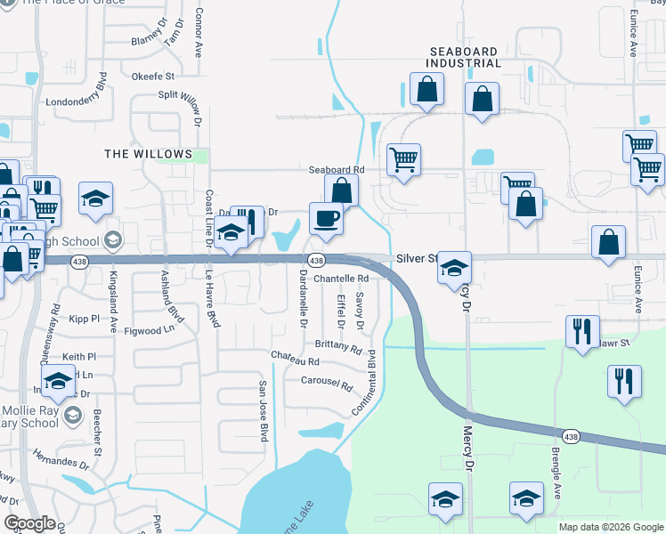 map of restaurants, bars, coffee shops, grocery stores, and more near 4048 West Princeton Street in Pine Hills
