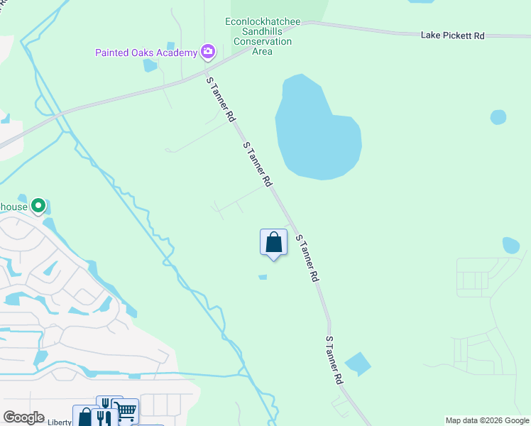 map of restaurants, bars, coffee shops, grocery stores, and more near 2618 South Tanner Road in Orlando