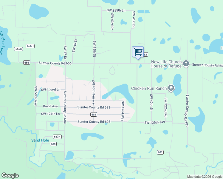 map of restaurants, bars, coffee shops, grocery stores, and more near 12267 Southwest 43rd Terrace in Webster