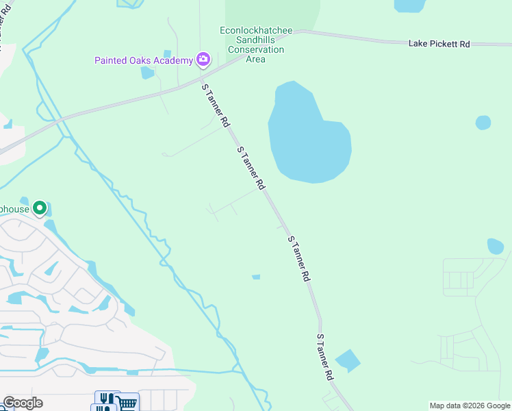 map of restaurants, bars, coffee shops, grocery stores, and more near 2618 South Tanner Road in Orlando