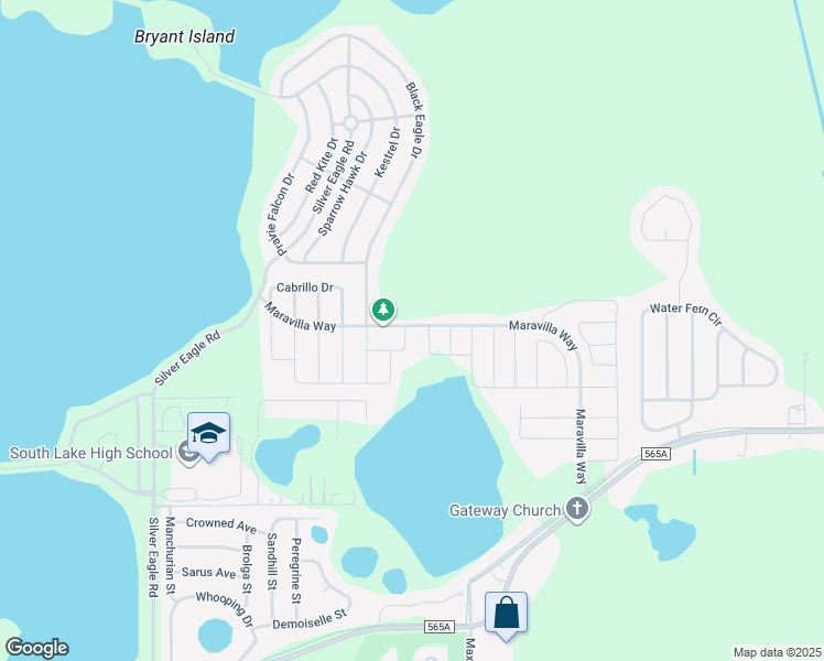 map of restaurants, bars, coffee shops, grocery stores, and more near 860 Los Galeones Drive in Groveland