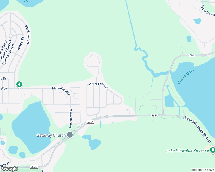 map of restaurants, bars, coffee shops, grocery stores, and more near 9812 Water Fern Circle in Clermont