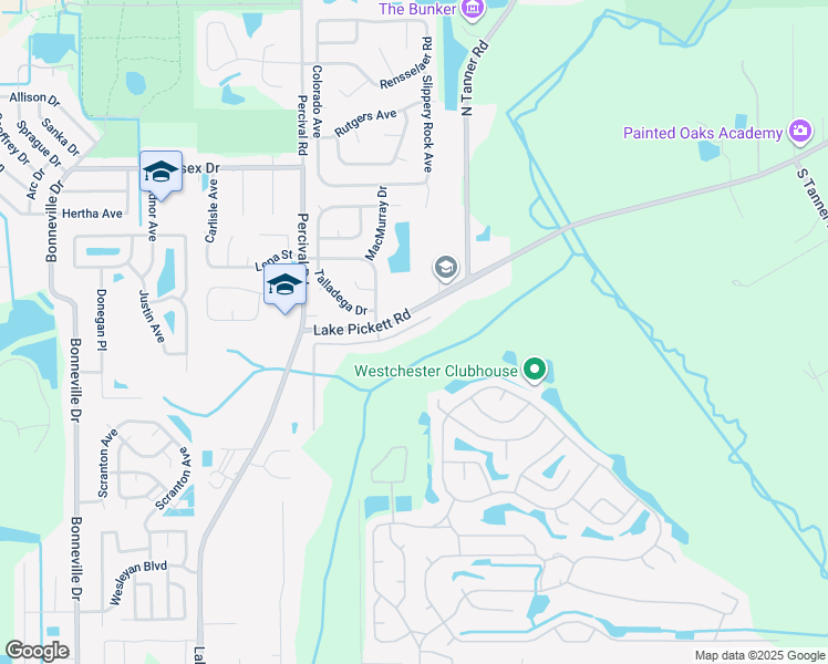 map of restaurants, bars, coffee shops, grocery stores, and more near 14314 Econ Woods Lane in Orlando