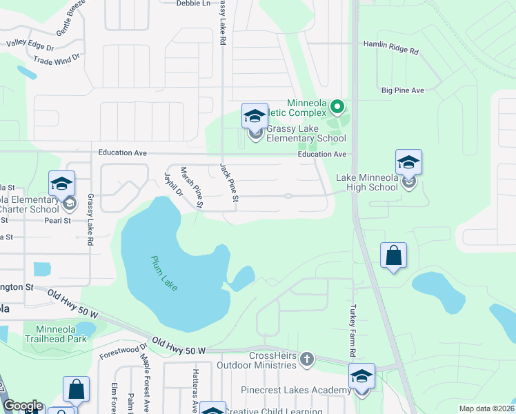 map of restaurants, bars, coffee shops, grocery stores, and more near 829 Jayhil Drive in Clermont