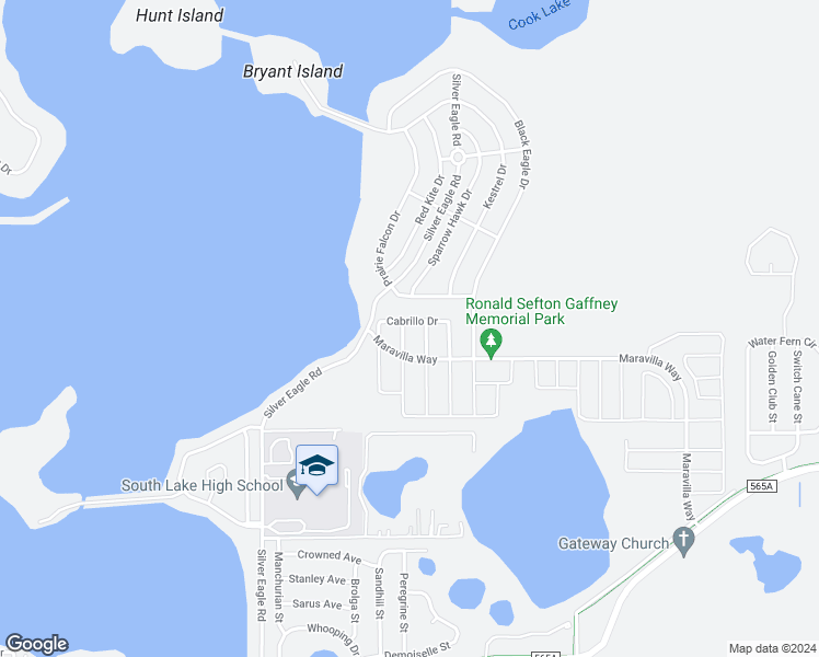 map of restaurants, bars, coffee shops, grocery stores, and more near 312 Azores Place in Groveland